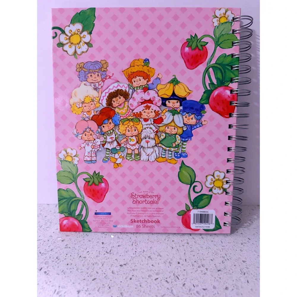 Strawberry Shortcake Sketchbook Set 5 Washable Markers 86 Sheets Pink Spiral